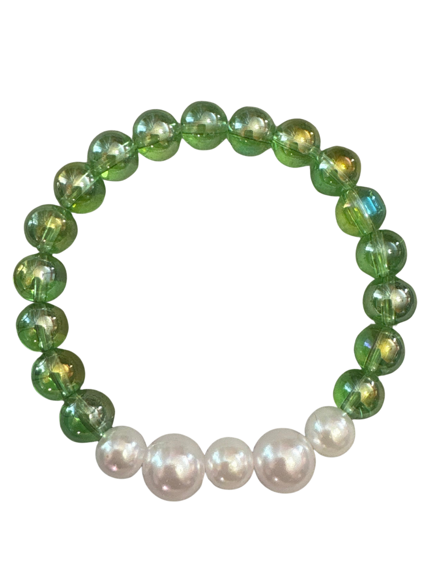 Green Glow Pearl Accent Bracelet