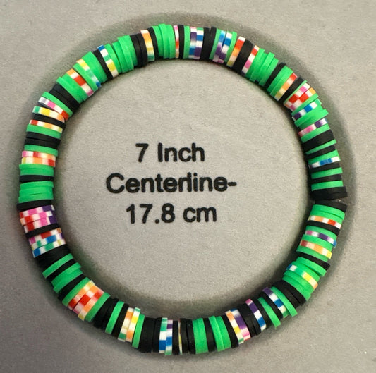 Emerald Frequency Clay Beaded Bracelet