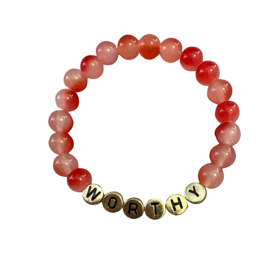 "Worthy" Dyed Natural Agate Stone Stretch Bracelet