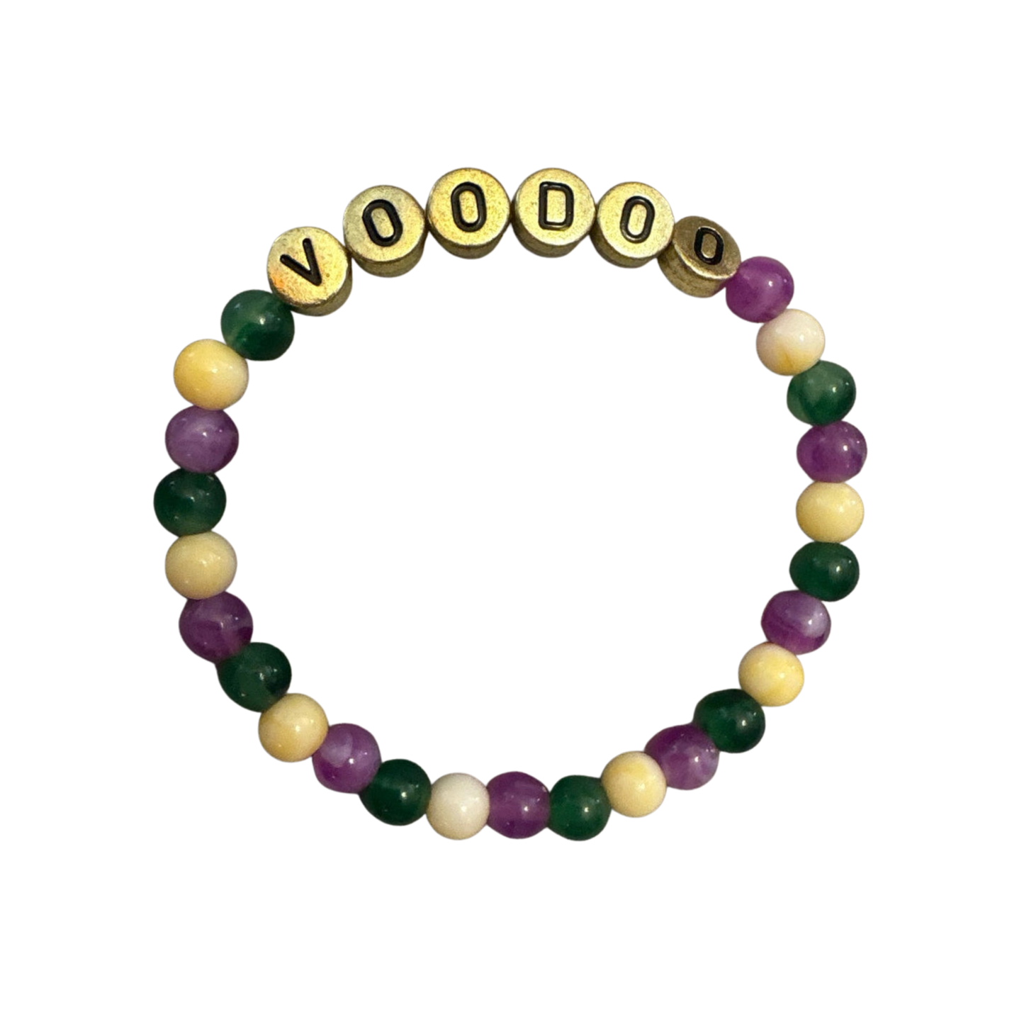 Mardi Gras Themed Natural Stone Bracelet Set