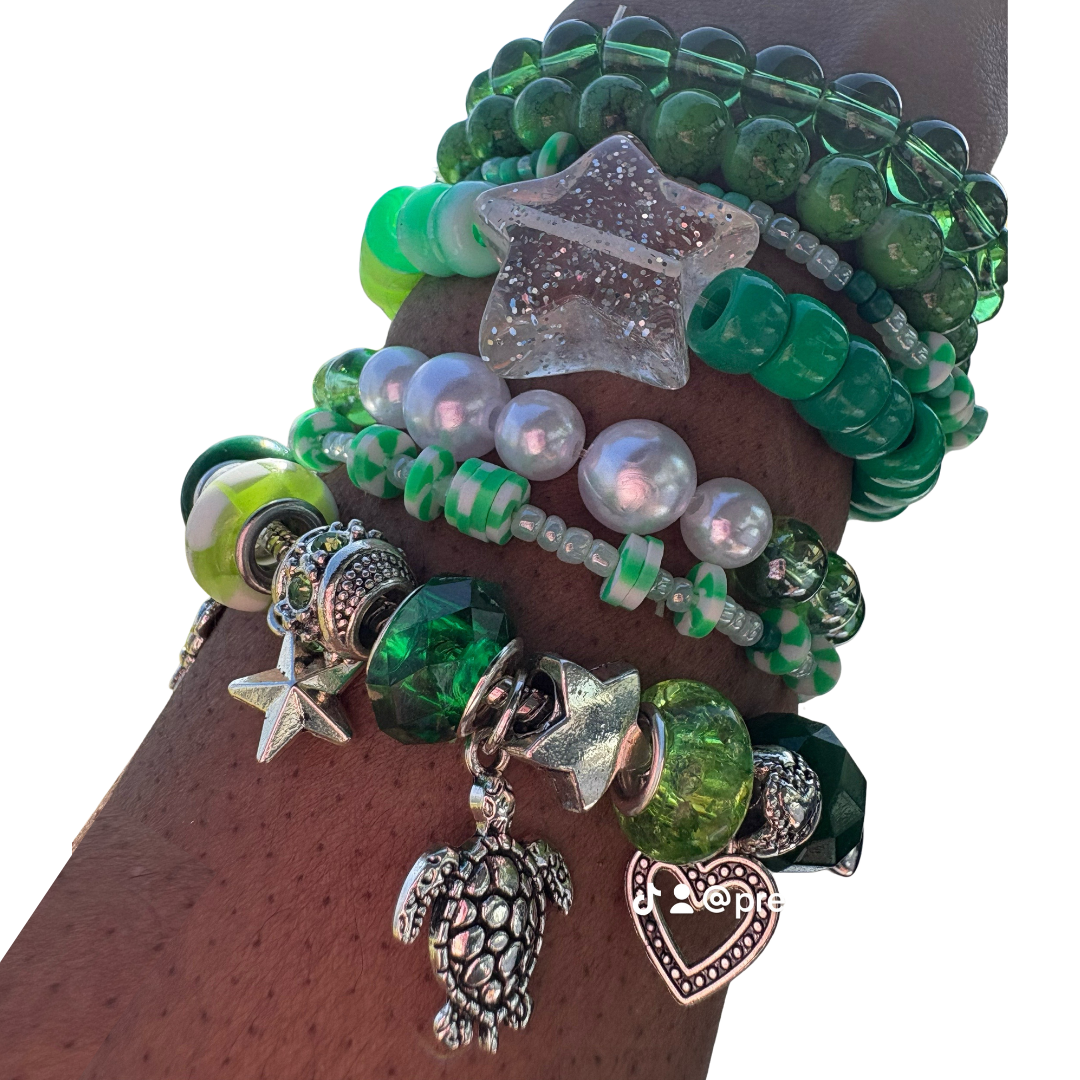 💚 Emerald Aura Bracelet Stack