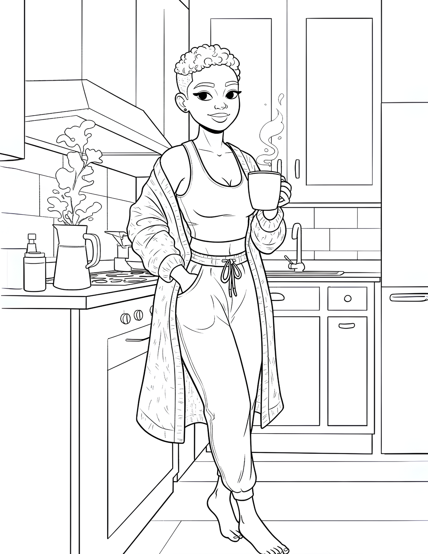 Soft Girl Self-Care 💕 Cozy Coloring Pages for Relaxing at Home | Printable PDF