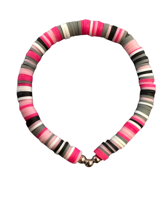Pink Noir Clay Beaded Bracelet