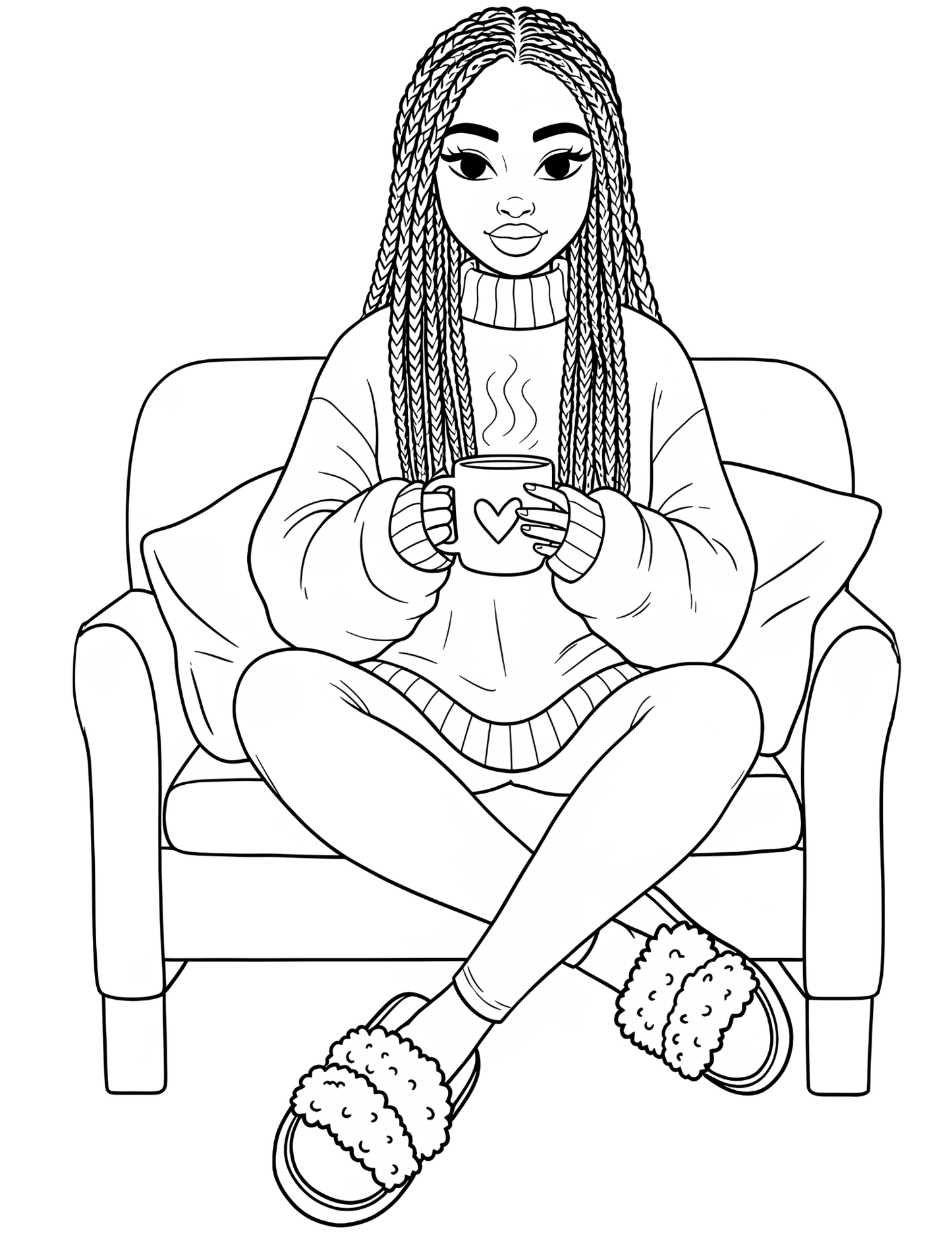 Soft Girl Self-Care 💕 Cozy Coloring Pages for Relaxing at Home | Printable PDF
