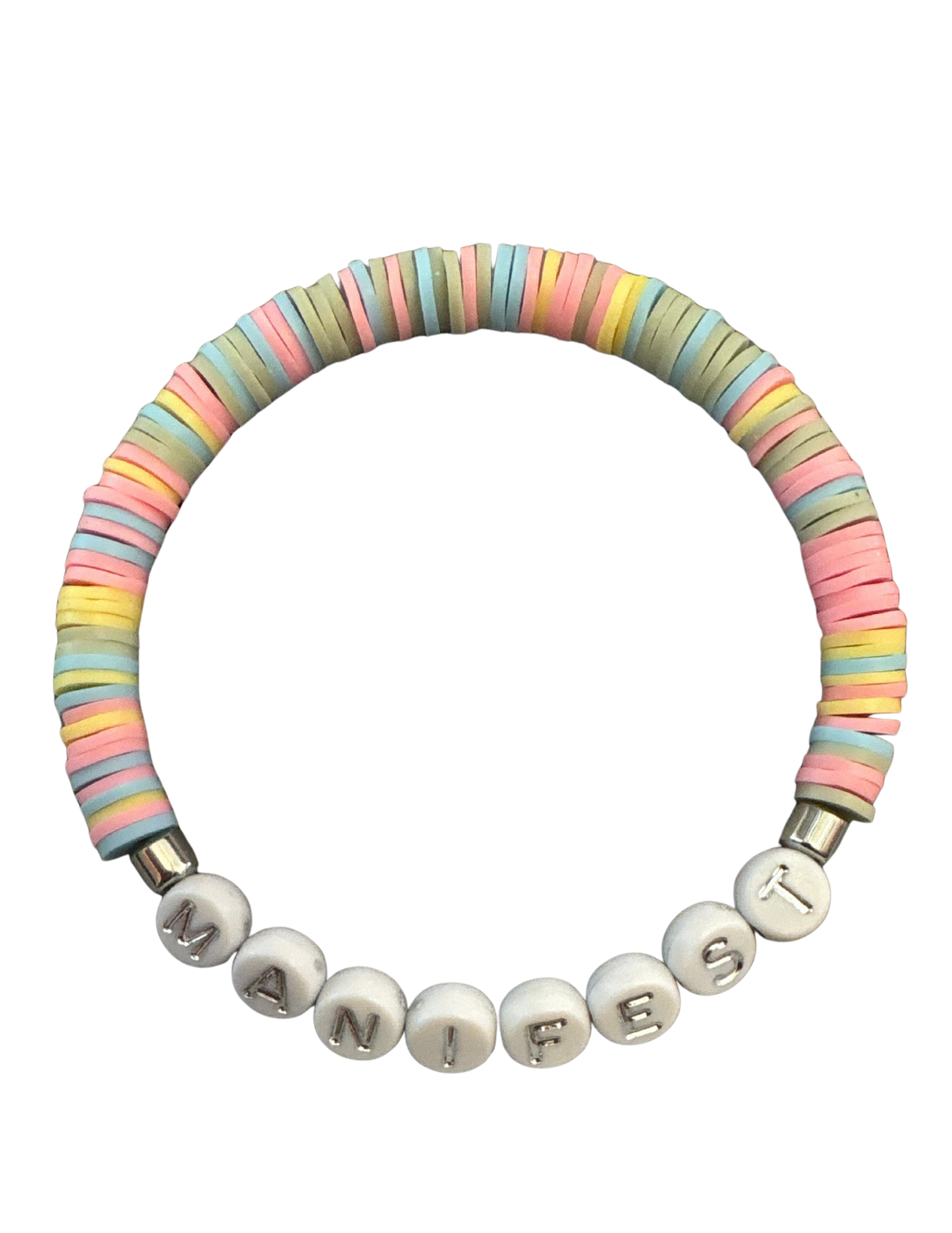 Manifest Clay  Letter Affirmation Bracelet