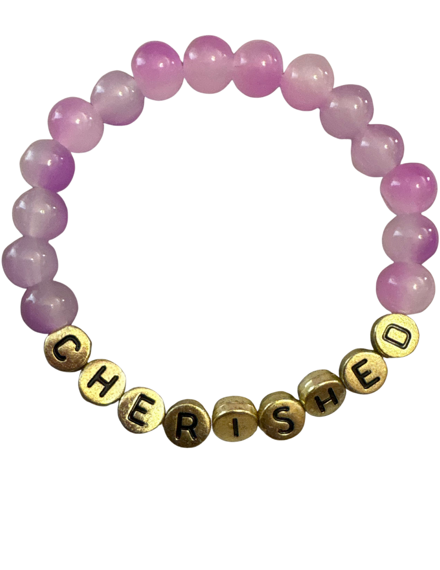 "Cherished" Natural Stone Affirmation Bracelet