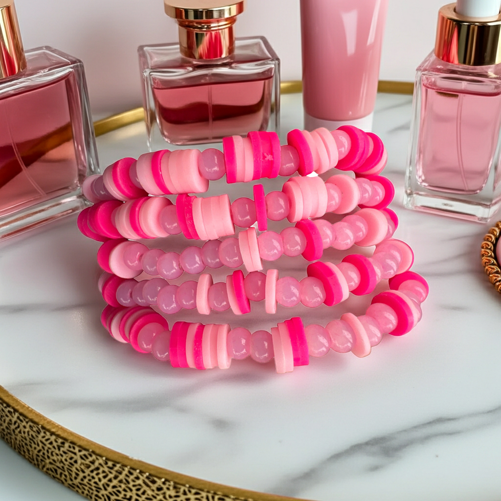 Pink Manifesto Stack (5-Piece Bracelet Set)