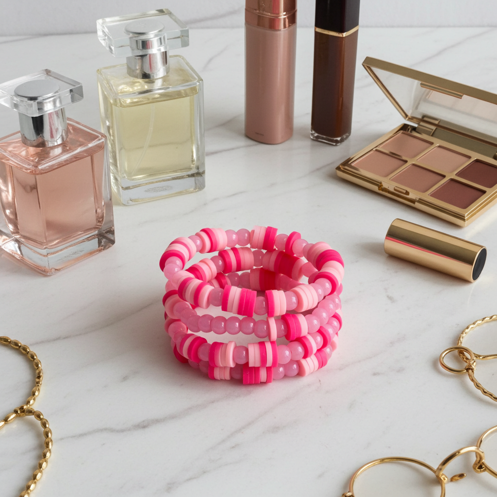 Pink Manifesto Stack (5-Piece Bracelet Set)