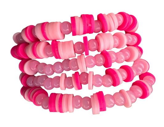 Pink Manifesto Stack (5-Piece Bracelet Set)