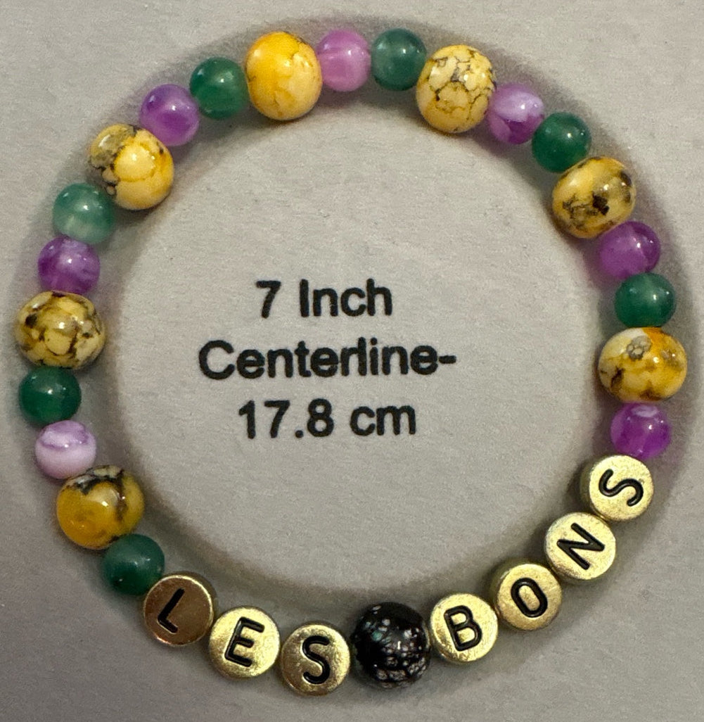 Mardi Gras Themed Natural Stone Bracelet Set