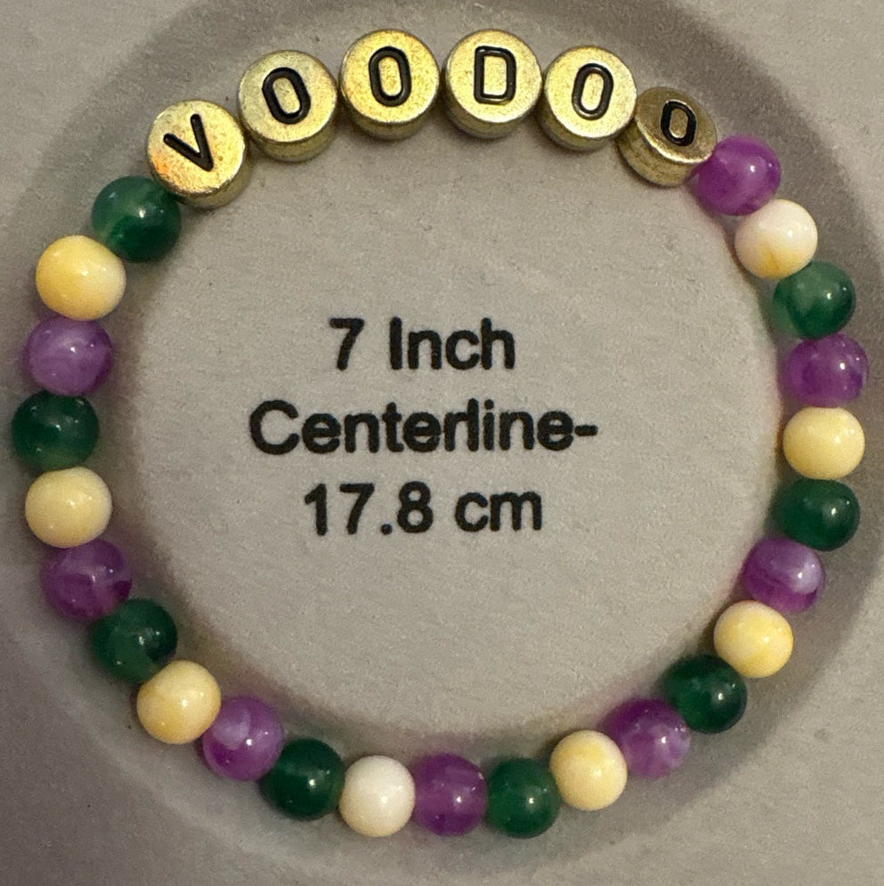 Mardi Gras Themed Natural Stone Bracelet Set