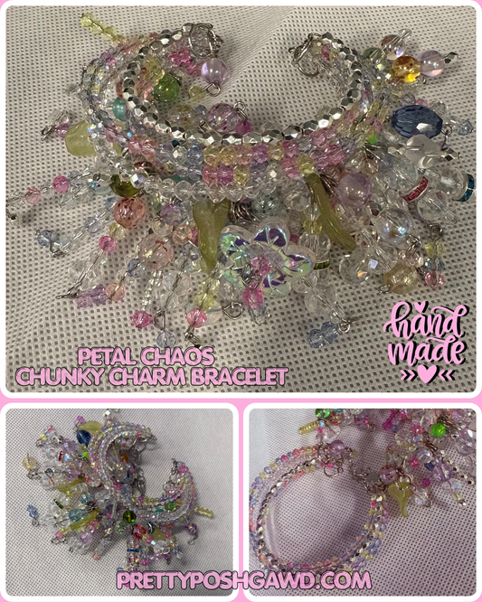 Petal Chaos Fairy Bracelet 🌸✨ | Chunky Charm Bracelet | Whimsical Statement Jewelry