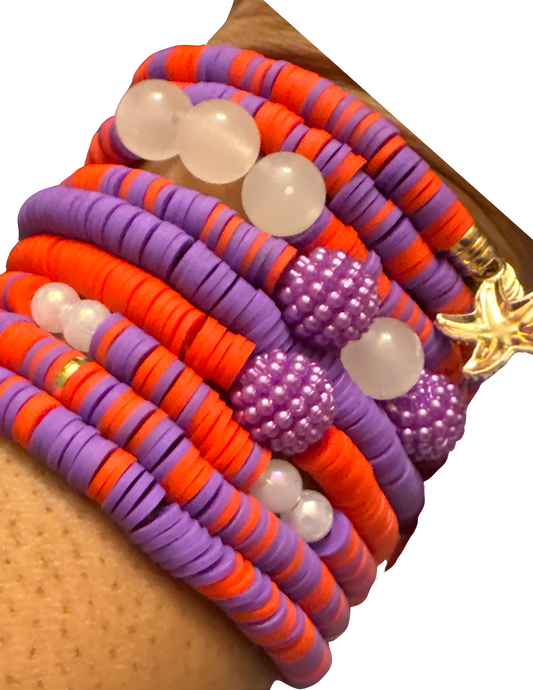 Electric Orchid Stack Bracelets